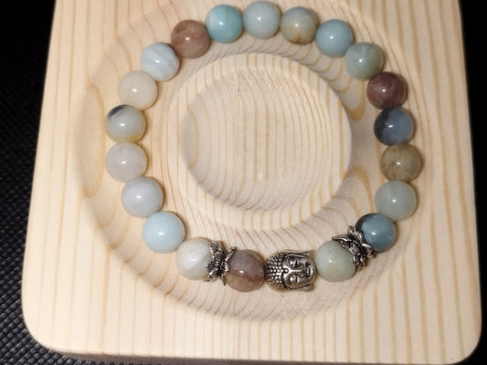 Heilsteinarmband Amazonit - Buddha - Flow of Passion