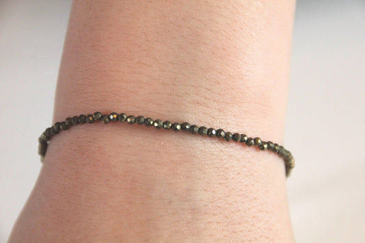 Heilsteinarmband aus Pyrit und Edelstahl - Flow of Passion