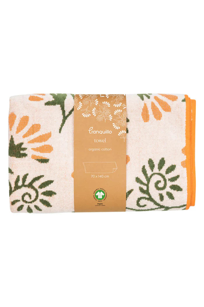 Badetuch FLORAL aus Bio-Baumwolle – weich, saugstark & GOTS-zertifiziert | Tranquillo