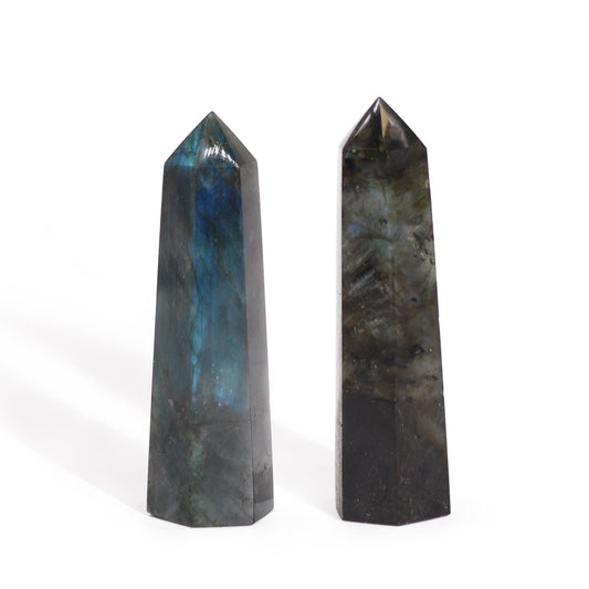 Madagaskar - Labradorit - Spitzen (ca. 63–93 g, 80–90 mm × 25 mm) - Flow of Passion