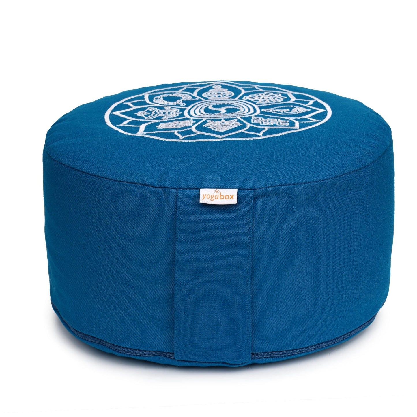 meditationskissen-gluckssitzr-8-gluckverheissende-symbole-petrol-buchweizenschalen-33-x-33-x-15-cm-369550 - Flow of Passion