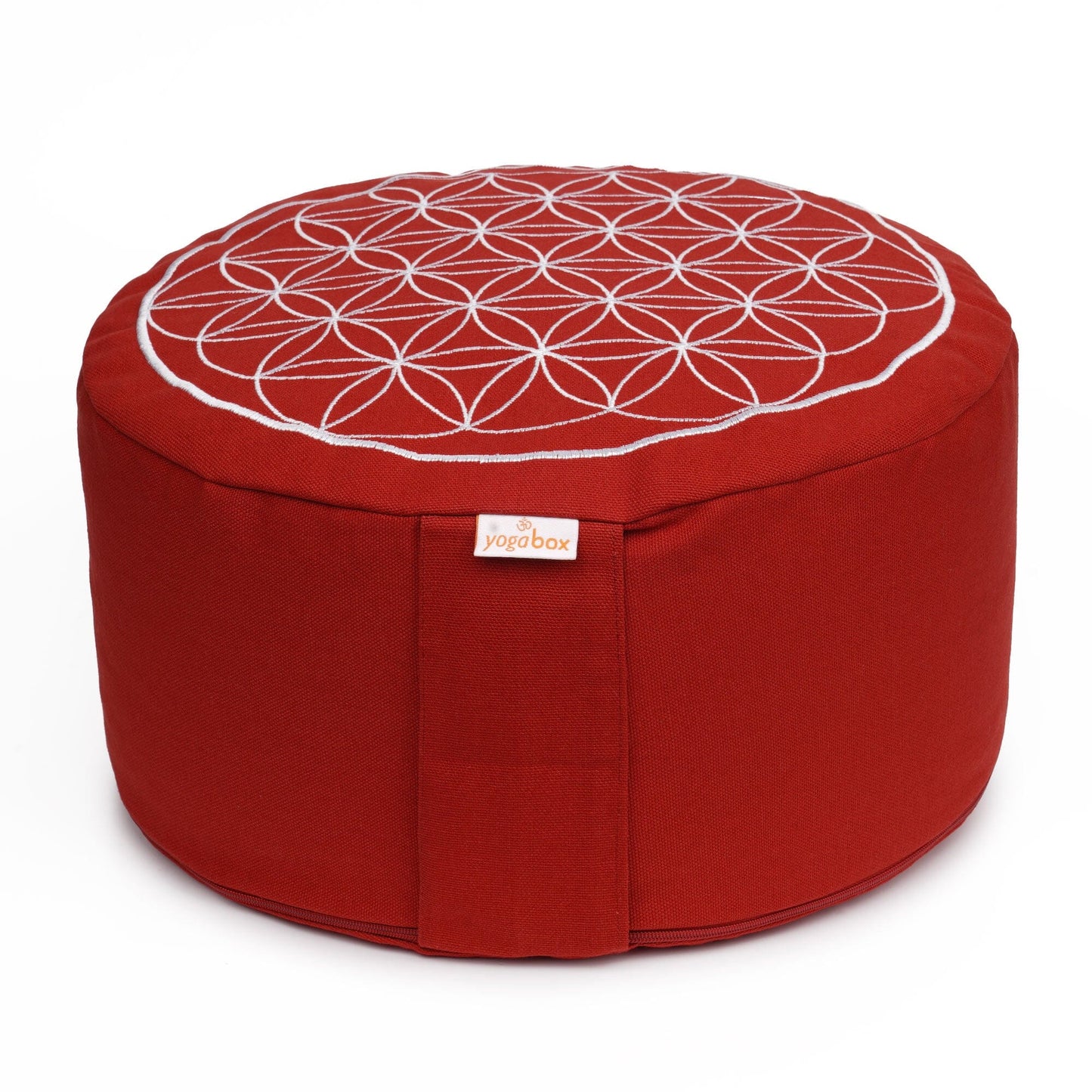 meditationskissen-gluckssitzr-blume-des-lebens-bordeaux-buchweizenschalen-33-x-33-x-15-cm-643210 - Flow of Passion