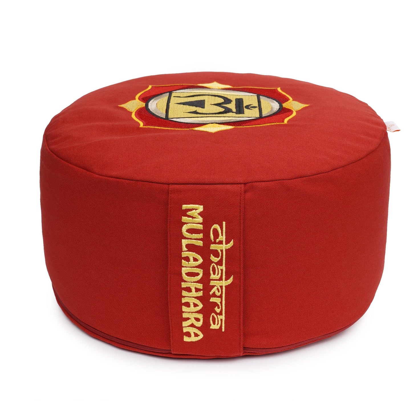meditationskissen-gluckssitzr-chakra-bordeaux-symbol-chakra-wurzel-chakra-muladhara-buchweizenschalen-33-x-33-x-15-cm-467433 - Flow of Passion