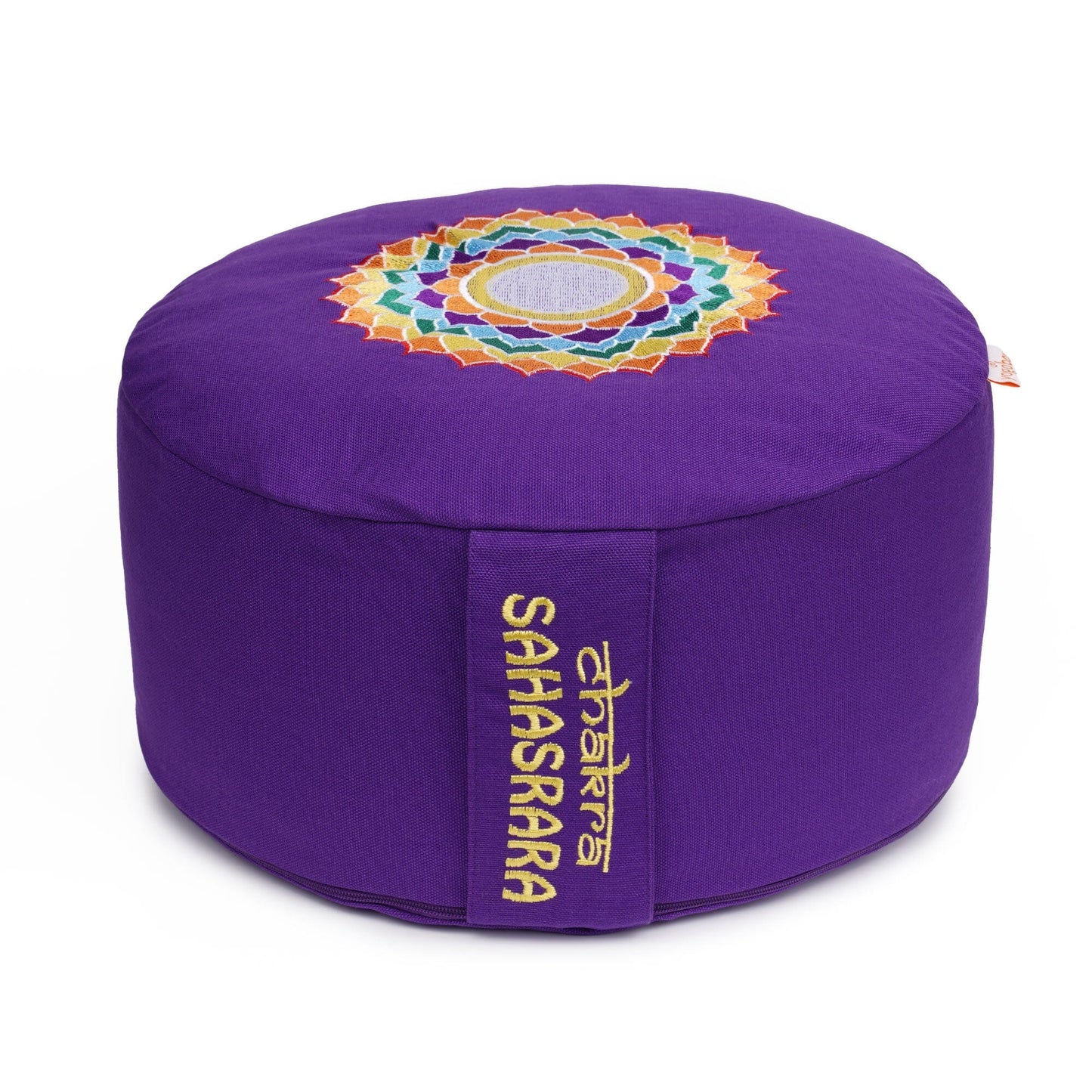 meditationskissen-gluckssitzr-chakra-lila-symbol-chakra-kronen-chakra-sahasrara-buchweizenschalen-33-x-33-x-15-cm-700715 - Flow of Passion
