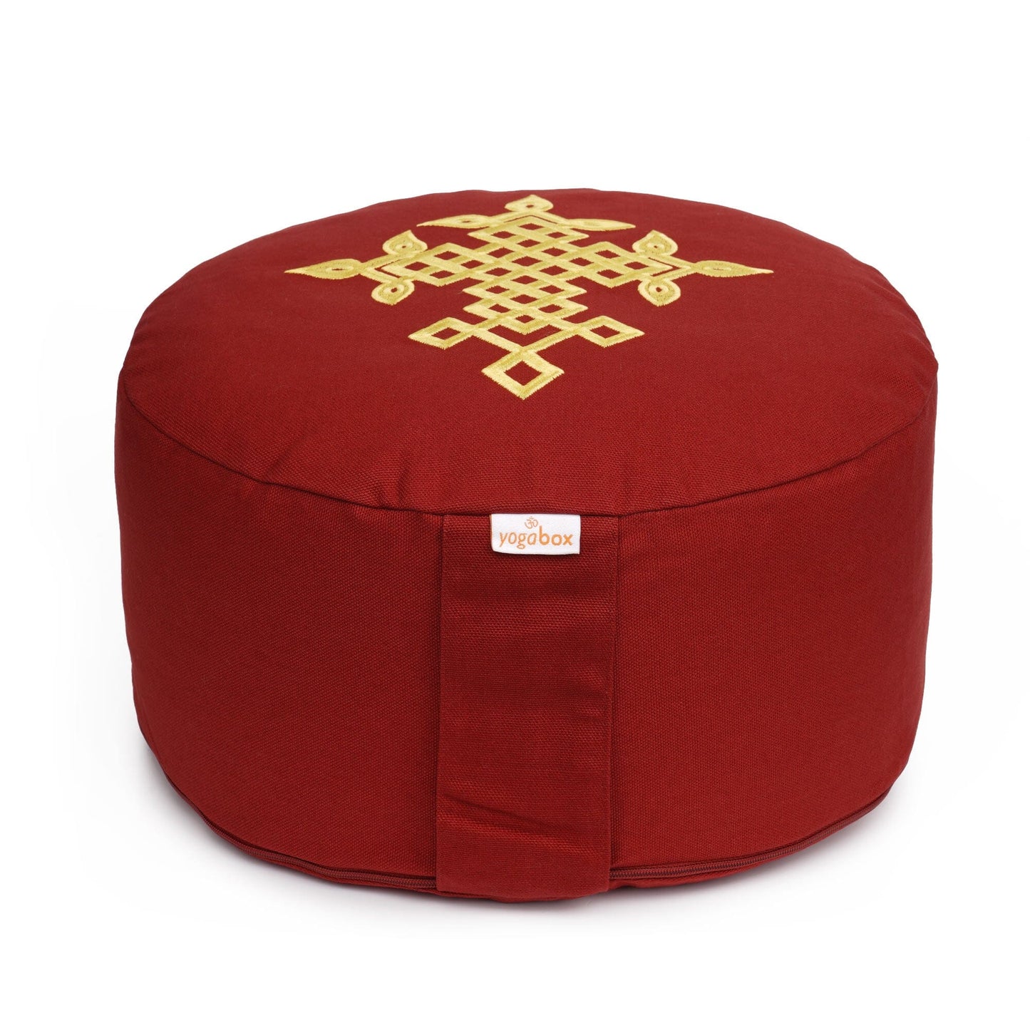 meditationskissen-gluckssitzr-keltischer-baum-des-lebens-bordeaux-gelb-buchweizenschalen-33-x-33-x-15-cm-809029 - Flow of Passion