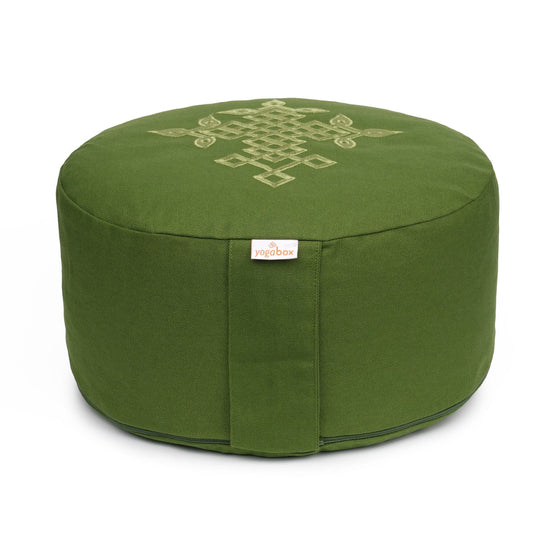 meditationskissen-gluckssitzr-keltischer-baum-des-lebens-olive-buchweizenschalen-33-x-33-x-15-cm-560281 - Flow of Passion