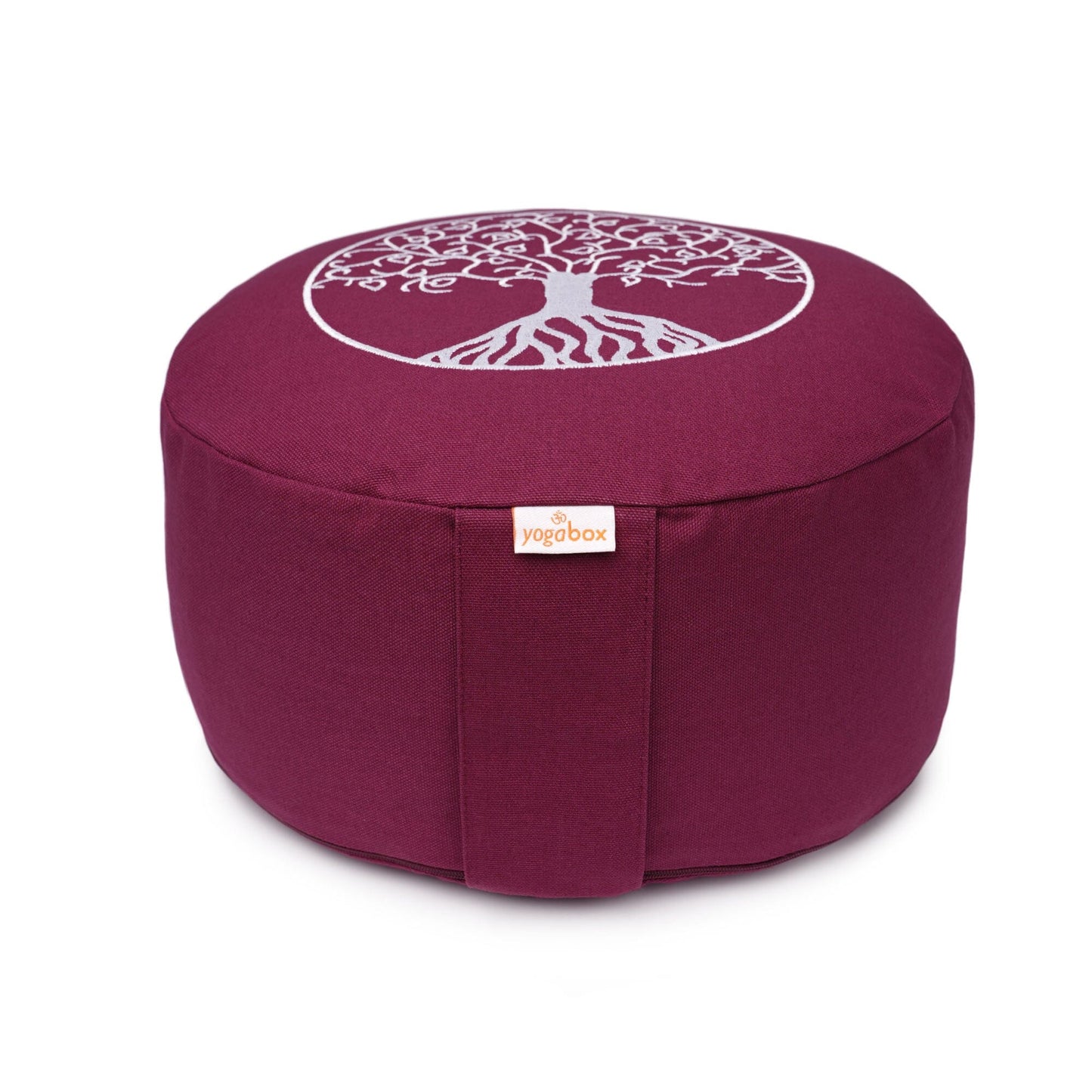 meditationskissen-gluckssitzr-lebensbaum-aubergine-buchweizenschalen-33-x-33-x-15-cm-358834 - Flow of Passion