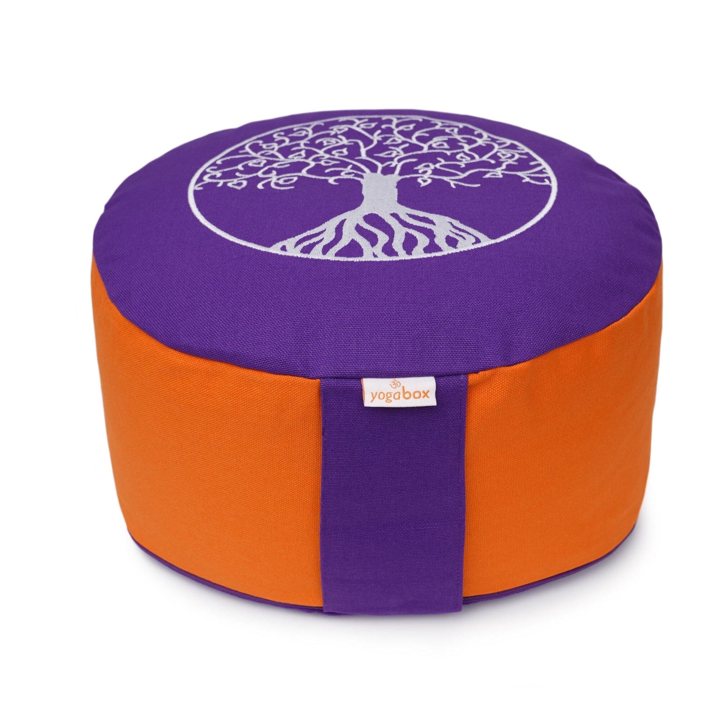 meditationskissen-gluckssitzr-lebensbaum-lila-orange-buchweizenschalen-33-x-33-x-15-cm-890918 - Flow of Passion