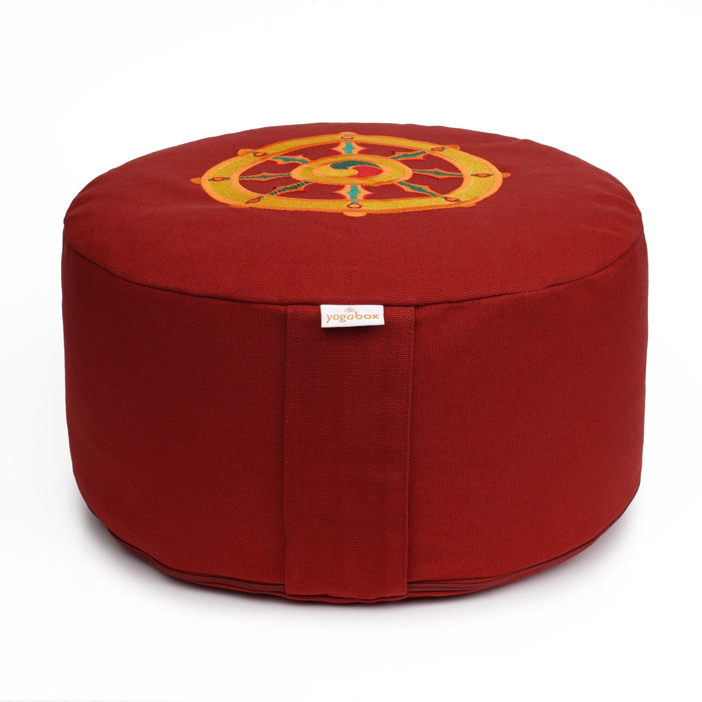 meditationskissen-gluckssitzr-rondo-dharmarad-bordeaux-buchweizenschalen-33-x-33-x-15-cm-979351 - Flow of Passion