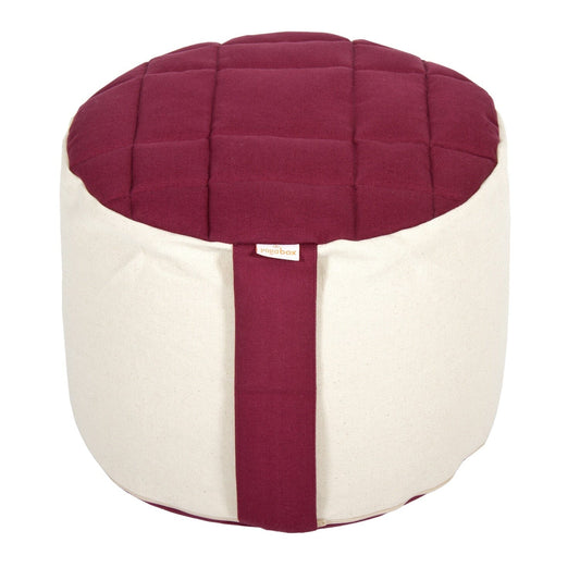 meditationskissen-rondo-big-premium-aubergine-natur-buchweizenschalen-35-x-35-x-25-cm-891805 - Flow of Passion