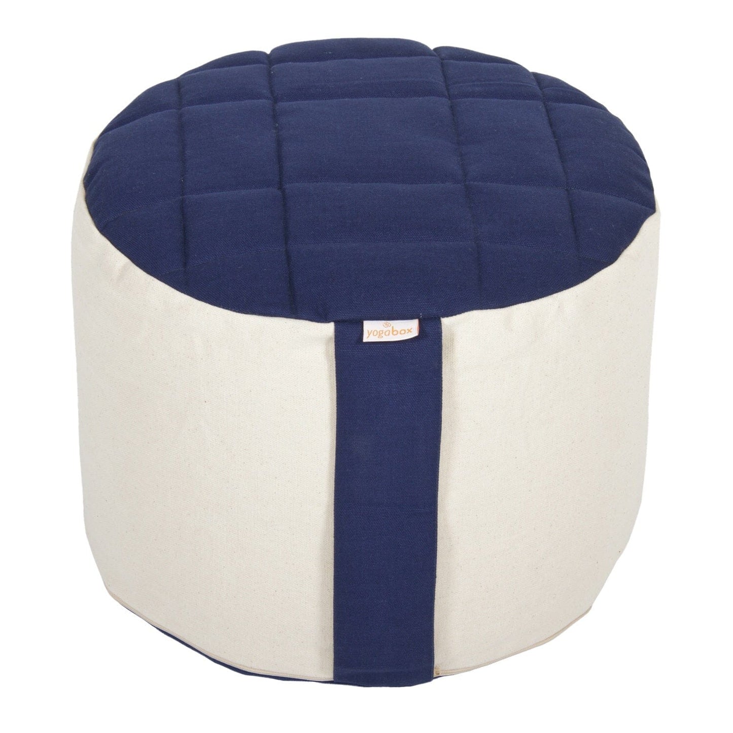 meditationskissen-rondo-big-premium-dunkelblau-natur-buchweizenschalen-35-x-35-x-25-cm-195610 - Flow of Passion