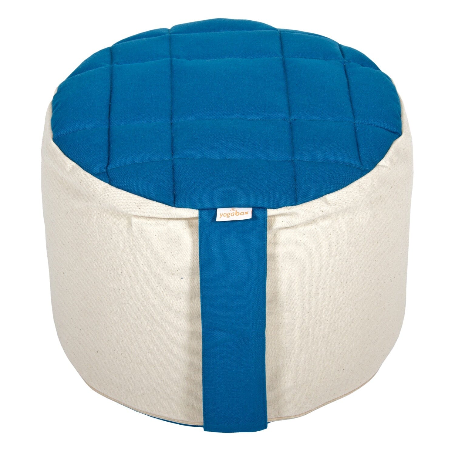 meditationskissen-rondo-big-premium-petrol-natur-buchweizenschalen-35-x-35-x-25-cm-760920 - Flow of Passion