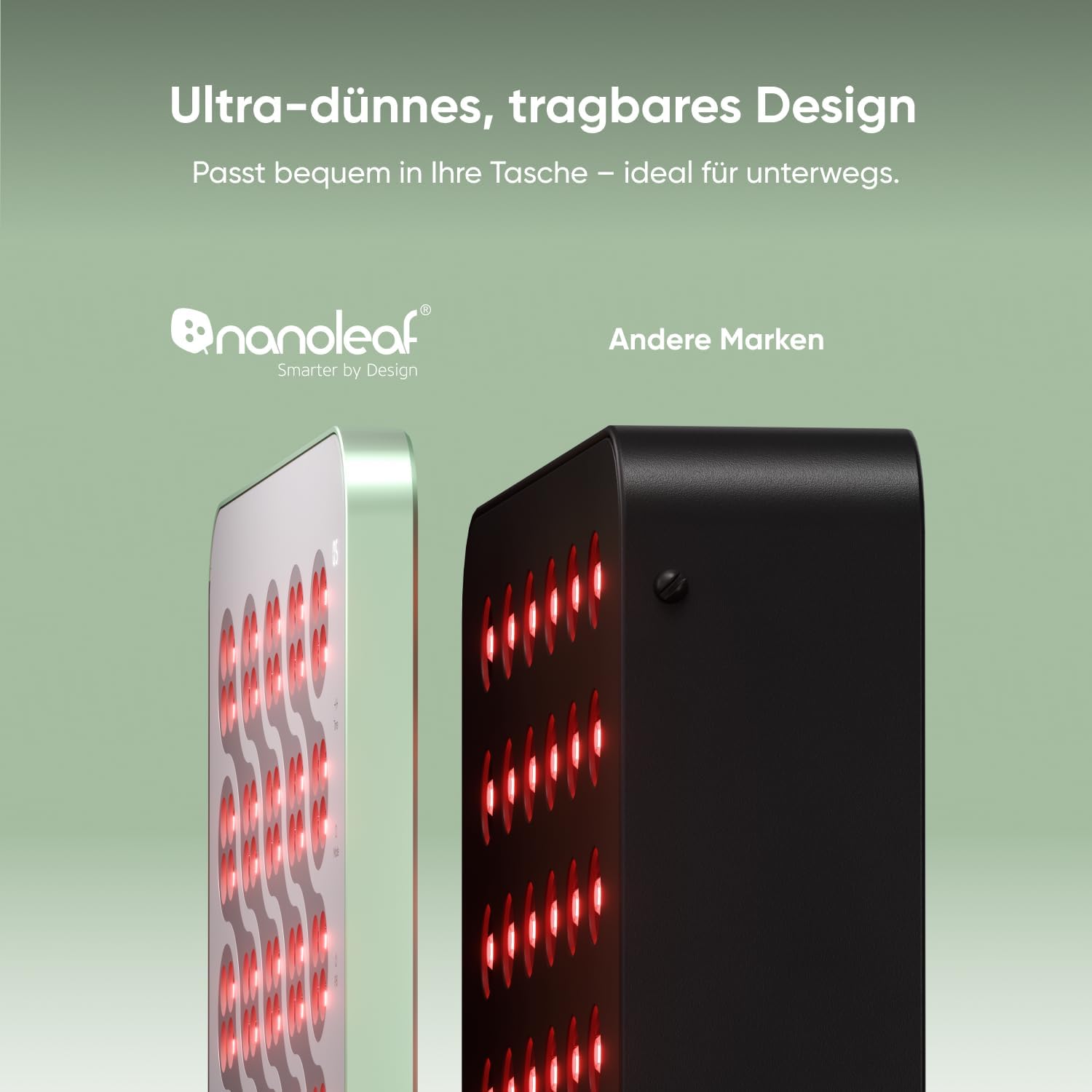 Nanoleaf Rotlichttherapie-Panel mit Rot- und Nahinfrarotlicht.