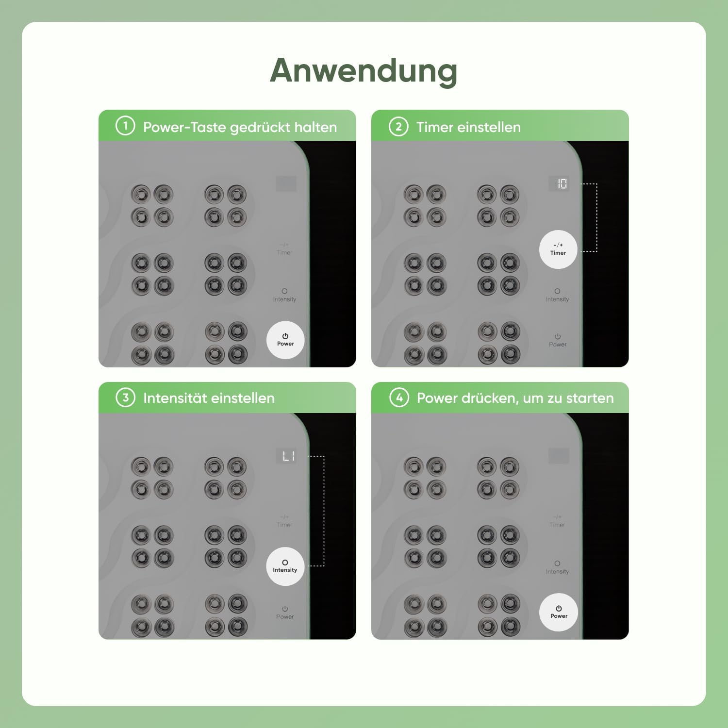 Nanoleaf Rotlichttherapie-Panel mit Bedienungsanleitung.