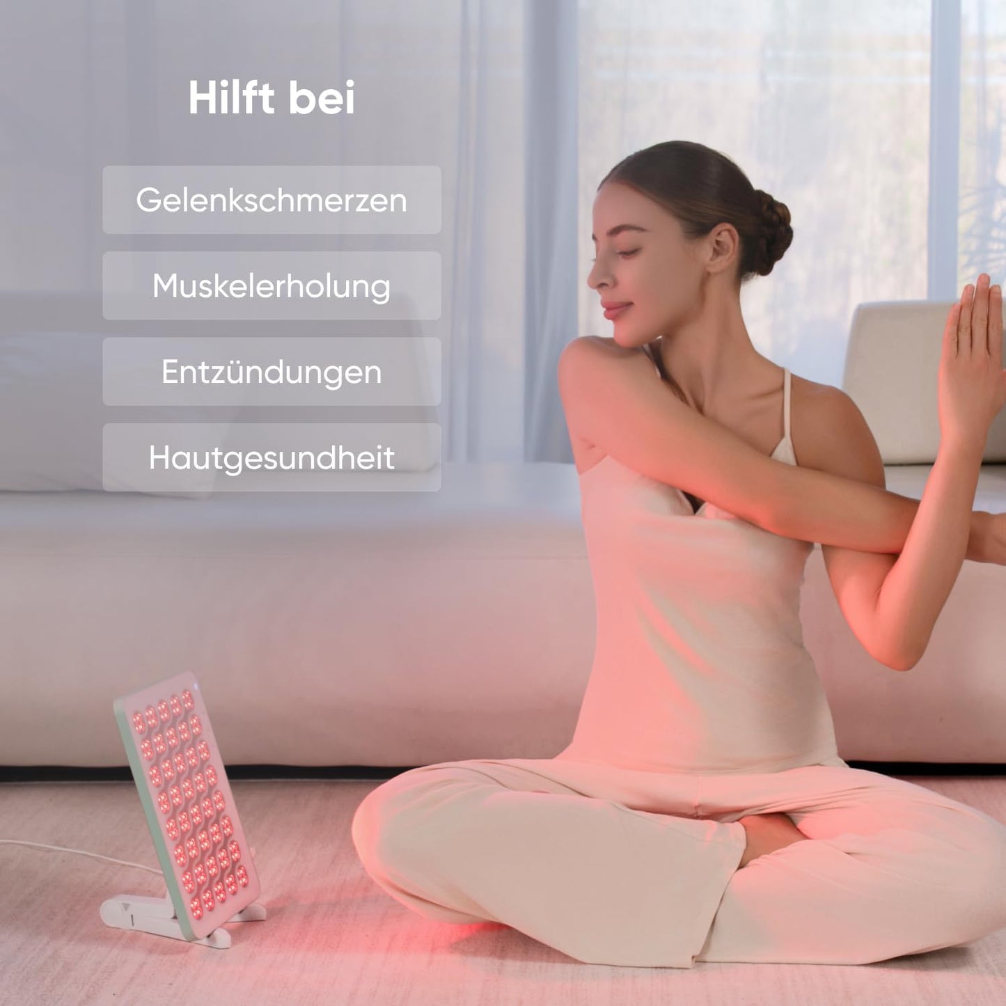 Nanoleaf Rotlichttherapie-Panel mit Rot- und Nahinfrarotlicht für ganzheitliches Wohlbefinden.