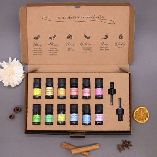 Starterset - Aromatherapie 12x 5ml Öle in der Geschenkbox - Flow of Passion