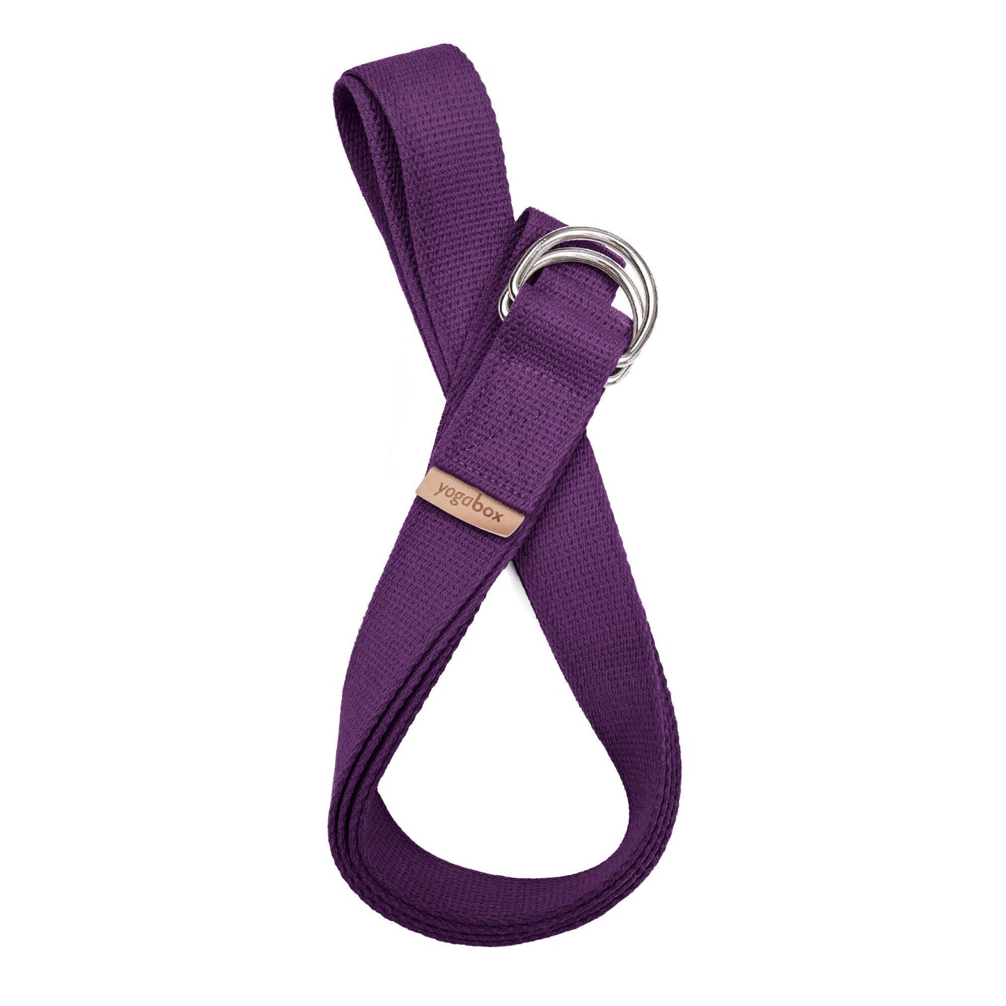 yogagurt-mit-verschluss-aus-zwei-d-ringen-regional-hergestellt-aubergine-25-m-137411 - Flow of Passion
