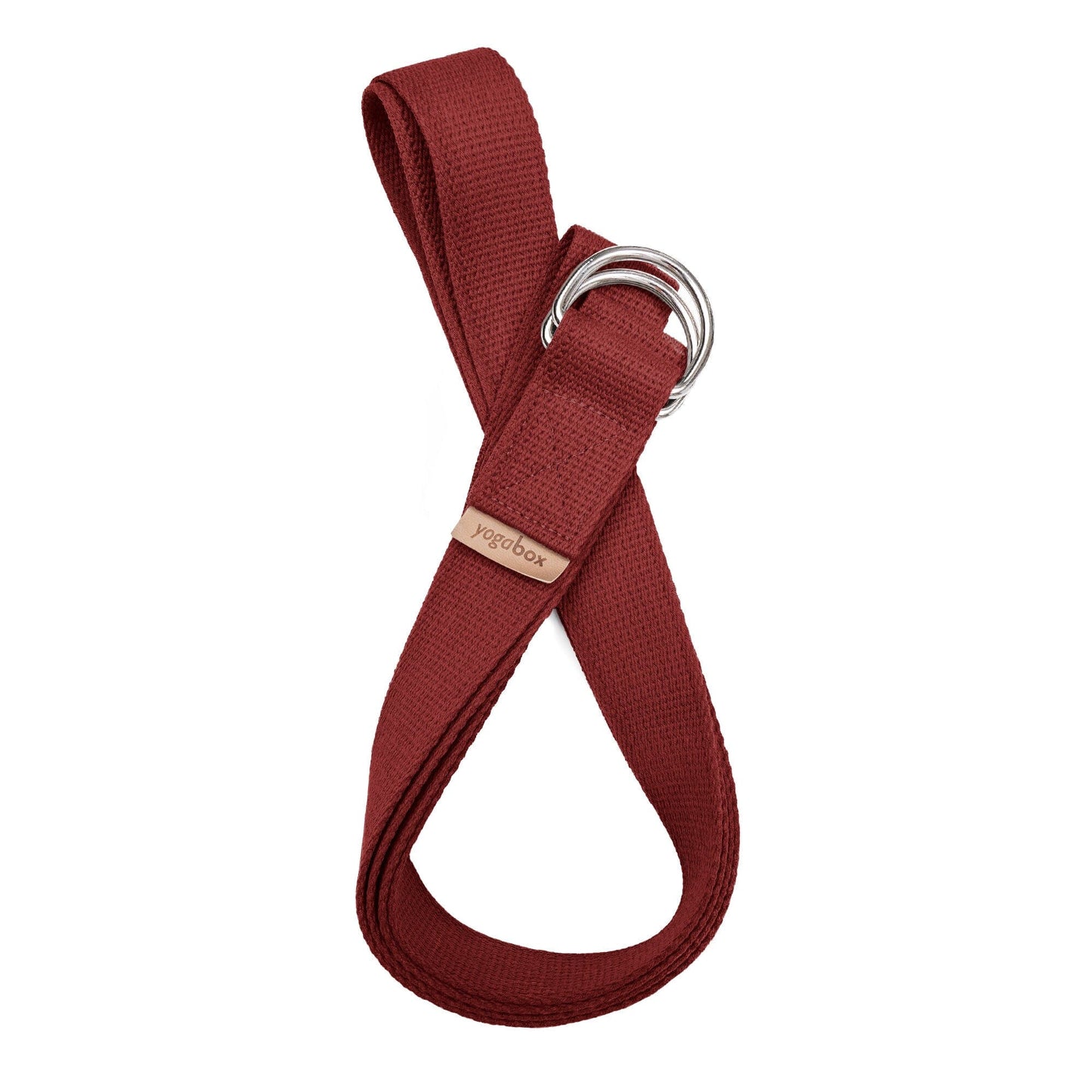 yogagurt-mit-verschluss-aus-zwei-d-ringen-regional-hergestellt-bordeaux-25-m-464006 - Flow of Passion
