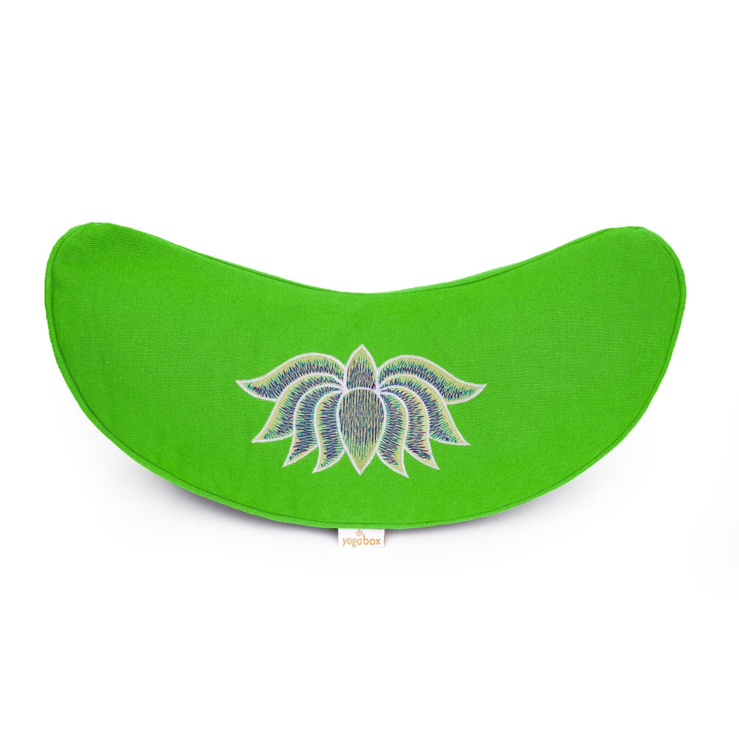 yogakissen-halbmond-basic-lotus-stick-multicolor-apfelgrun-buchweizenschalen-40-x-17-x-12-cm-657871 - Flow of Passion