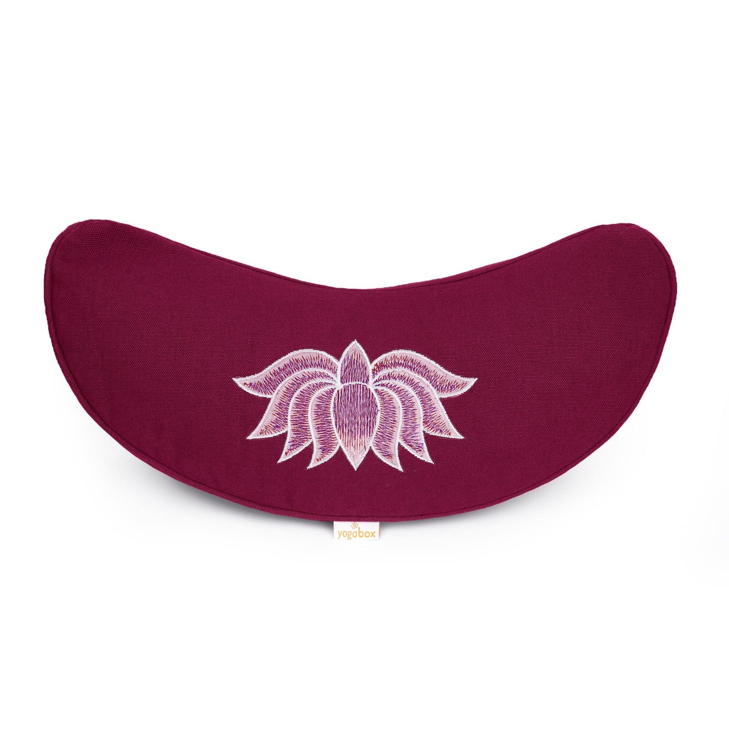 yogakissen-halbmond-basic-lotus-stick-multicolor-aubergine-buchweizenschalen-40-x-17-x-12-cm-698526 - Flow of Passion