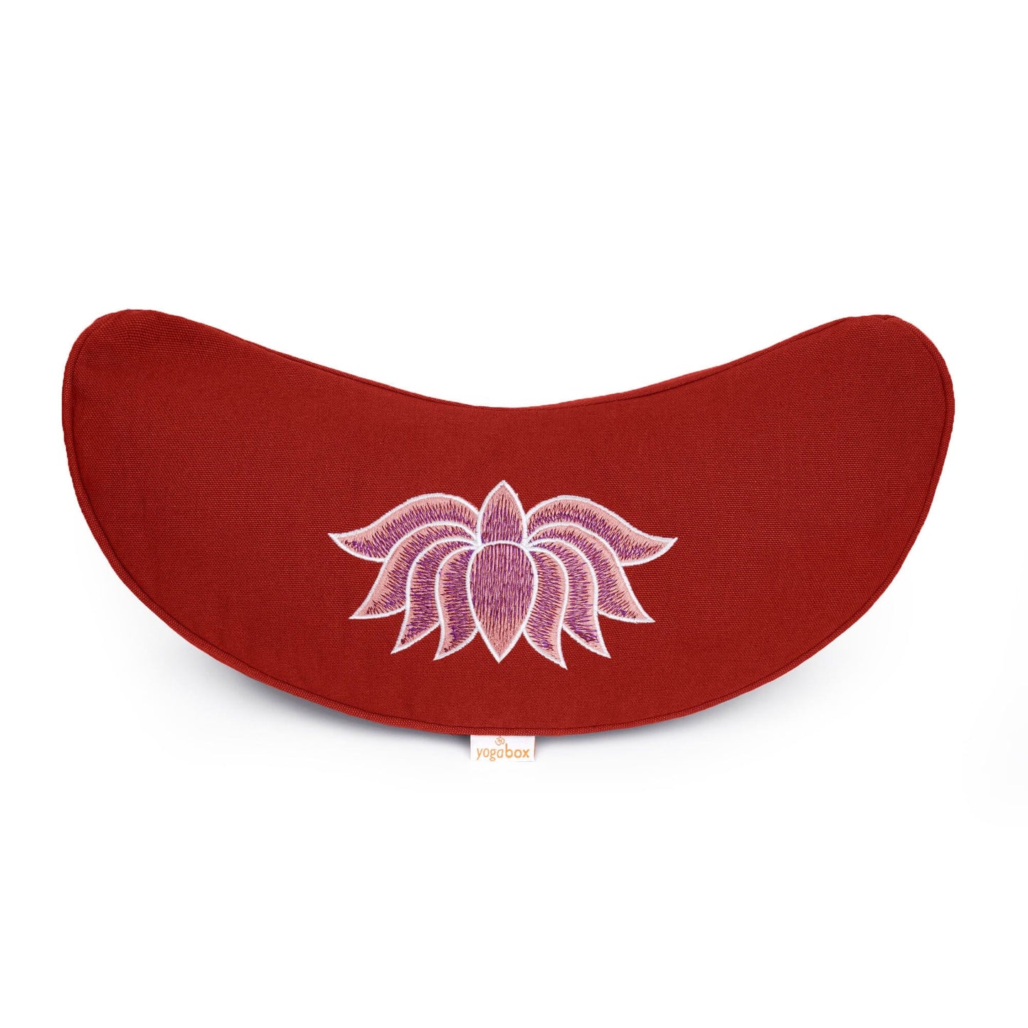 yogakissen-halbmond-basic-lotus-stick-multicolor-bordeaux-buchweizenschalen-40-x-17-x-12-cm-189157 - Flow of Passion