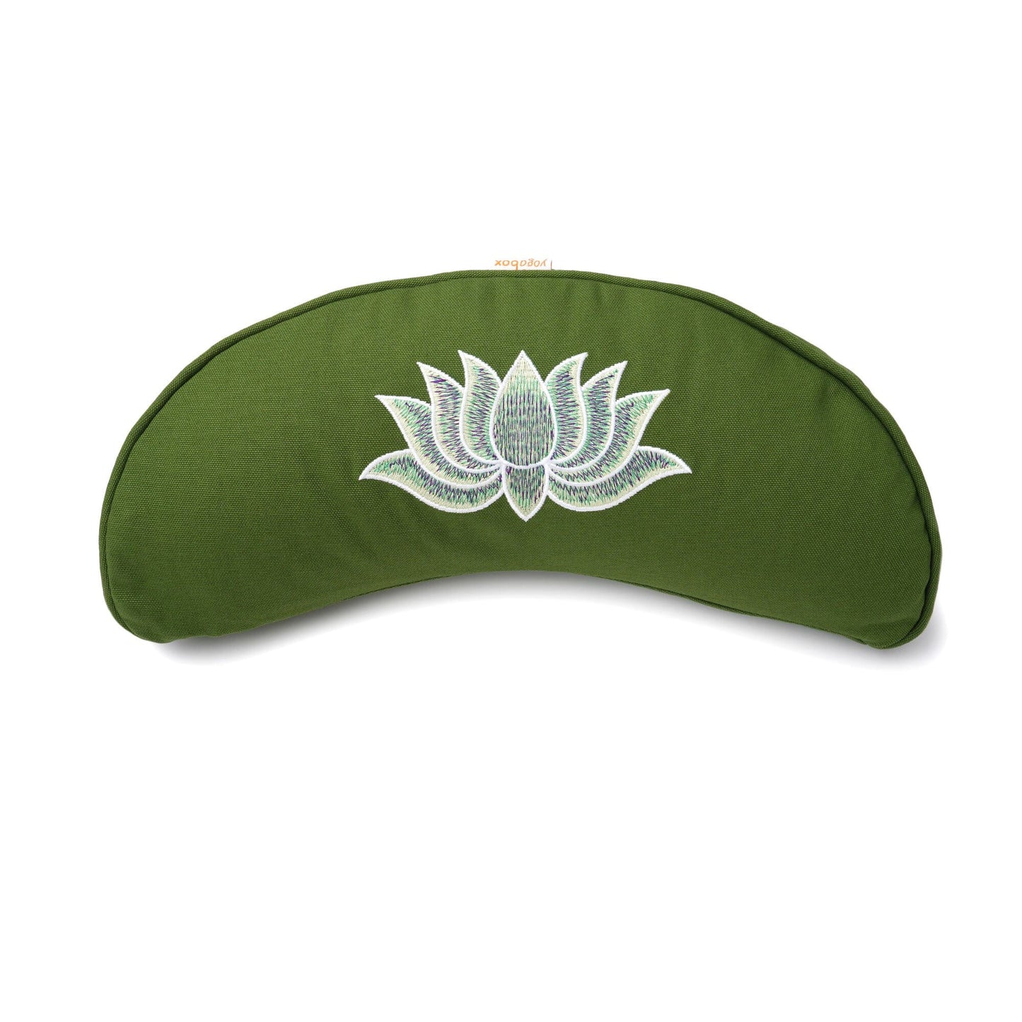 yogakissen-halbmond-basic-lotus-stick-multicolor-olivgrun-buchweizenschalen-40-x-17-x-12-cm-916729 - Flow of Passion