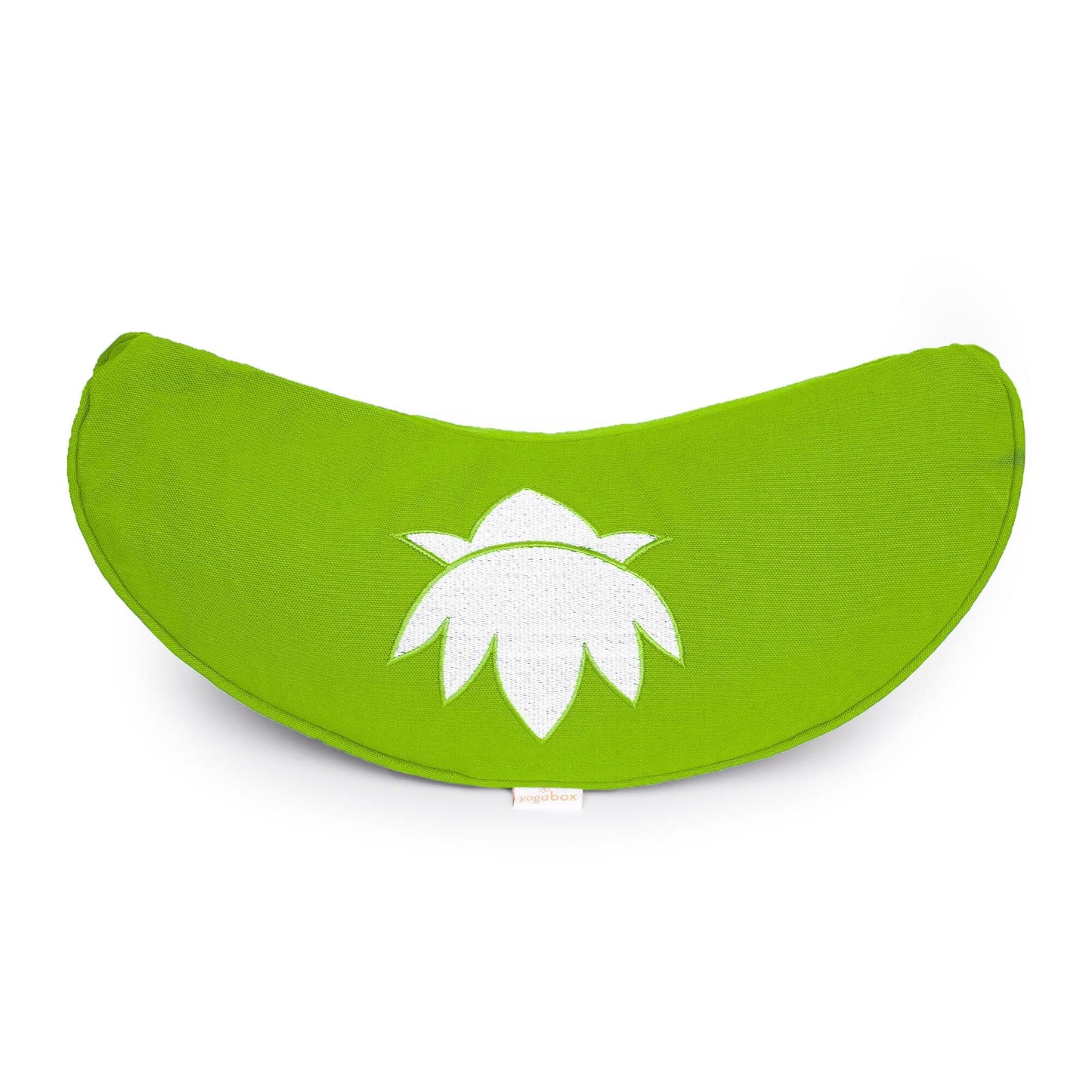 yogakissen-halbmond-basic-lotus-stick-weiss-apfelgrun-buchweizenschalen-40-x-17-x-12-cm-426460 - Flow of Passion