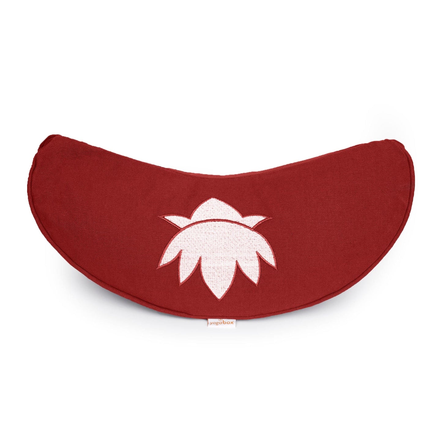 yogakissen-halbmond-basic-lotus-stick-weiss-bordeaux-buchweizenschalen-40-x-17-x-12-cm-757865 - Flow of Passion
