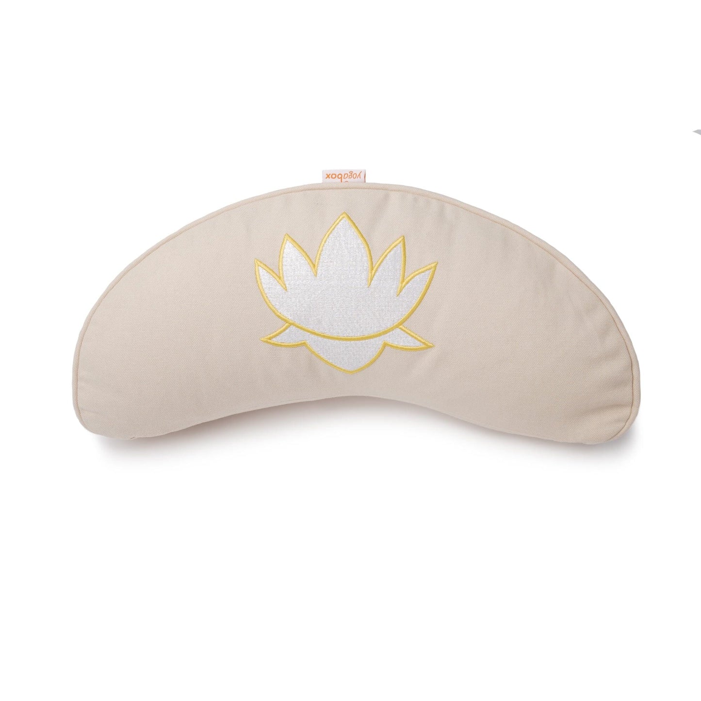 yogakissen-halbmond-basic-lotus-stick-weiss-natur-buchweizenschalen-40-x-17-x-12-cm-150994 - Flow of Passion