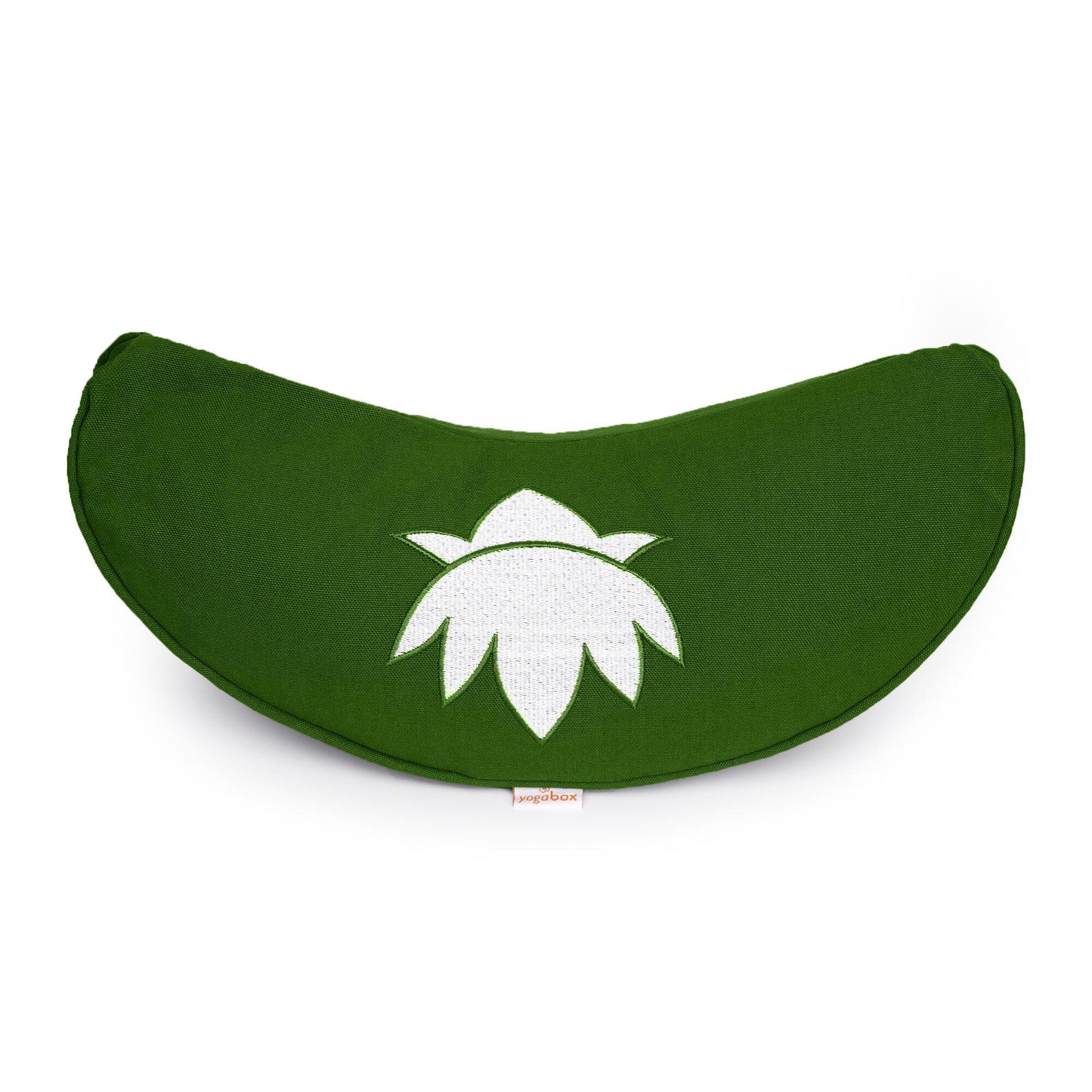 yogakissen-halbmond-basic-lotus-stick-weiss-olivgrun-buchweizenschalen-40-x-17-x-12-cm-368956 - Flow of Passion