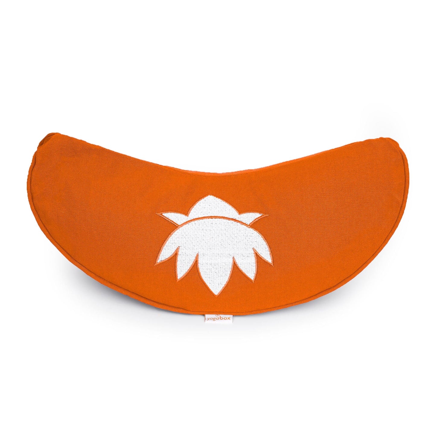 yogakissen-halbmond-basic-lotus-stick-weiss-orange-buchweizenschalen-40-x-17-x-12-cm-396638 - Flow of Passion
