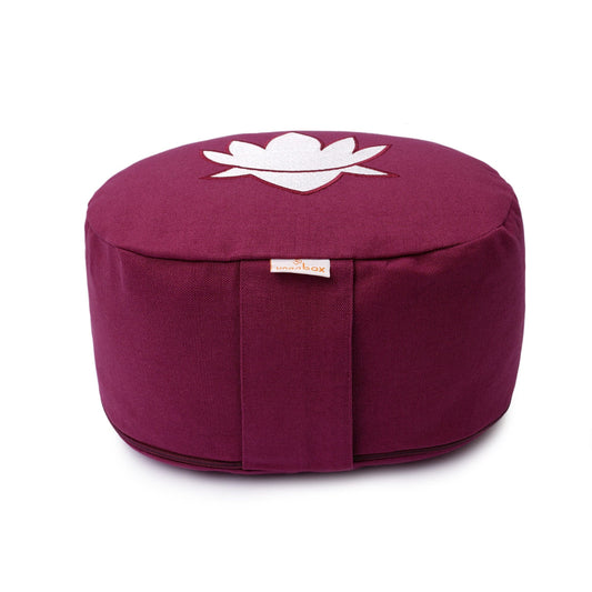 yogakissen-oval-lotus-stick-basic-aubergine-buchweizenschalen-28-x-23-x-13-cm-440059 - Flow of Passion