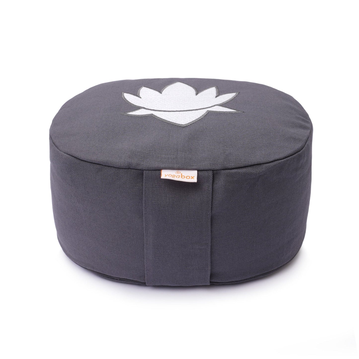 yogakissen-oval-lotus-stick-basic-grau-buchweizenschalen-28-x-23-x-13-cm-926656 - Flow of Passion