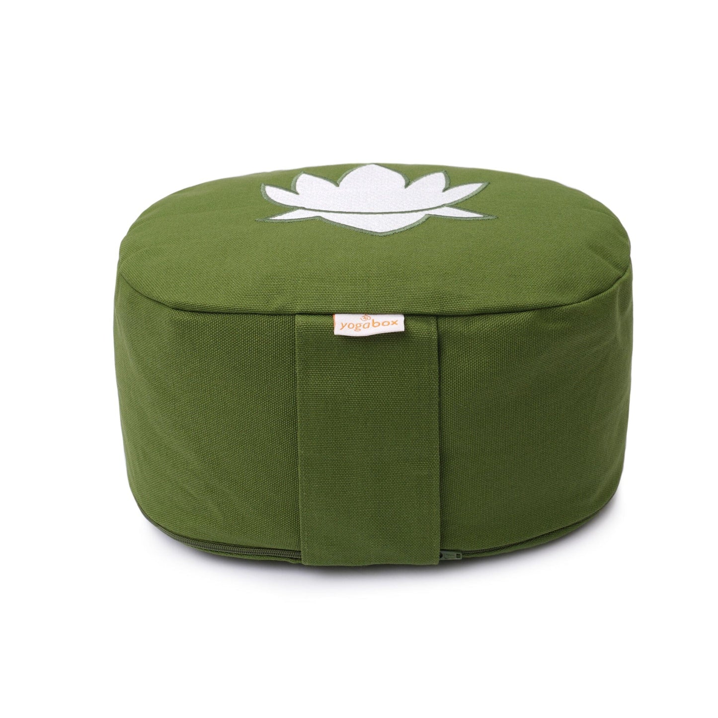 yogakissen-oval-lotus-stick-basic-olive-green-buchweizenschalen-28-x-23-x-13-cm-708093 - Flow of Passion