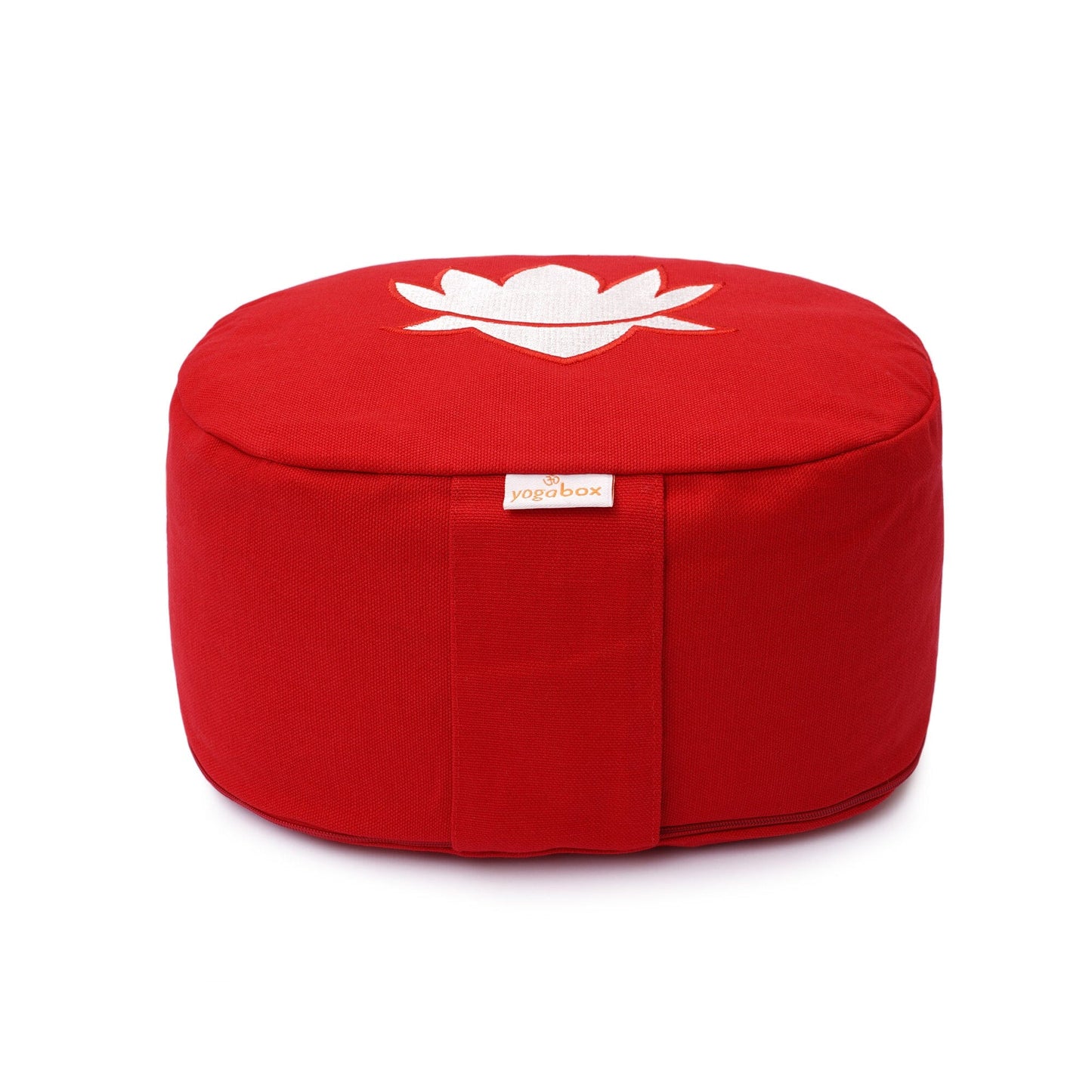 yogakissen-oval-lotus-stick-basic-rot-buchweizenschalen-28-x-23-x-13-cm-918608 - Flow of Passion