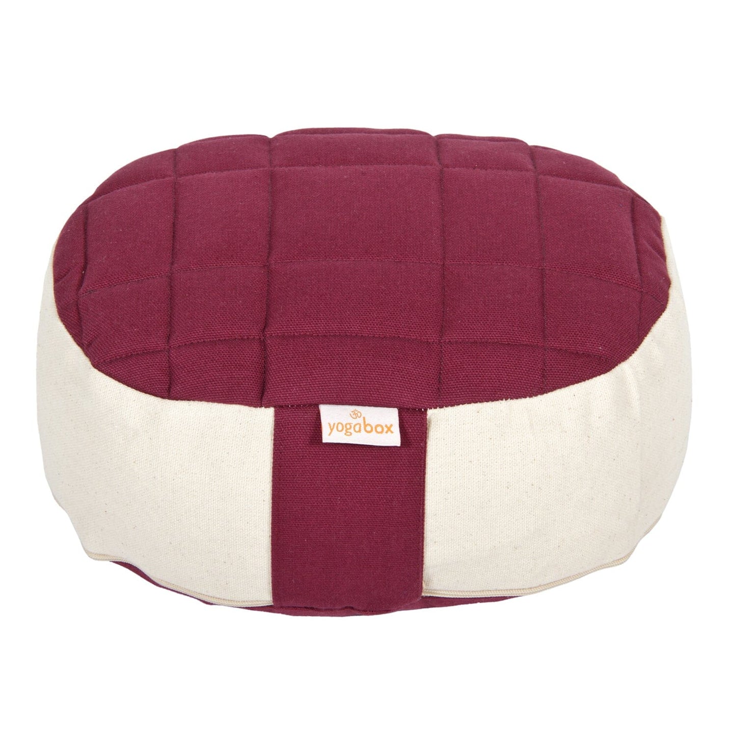 yogilinor-reise-meditationskissen-mini-oval-premium-aubergine-natur-buchweizenschalen-26-x-21-x-9-cm-964683 - Flow of Passion