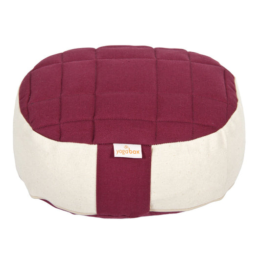 yogilinor-reise-meditationskissen-mini-oval-premium-aubergine-natur-buchweizenschalen-26-x-21-x-9-cm-964683 - Flow of Passion
