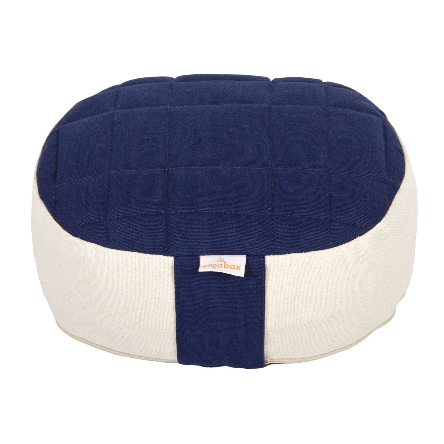 yogilinor-reise-meditationskissen-mini-oval-premium-dunkelblau-natur-buchweizenschalen-26-x-21-x-9-cm-380080 - Flow of Passion